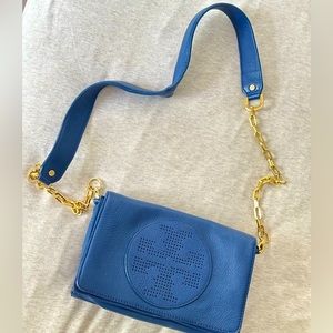 Tory Burch Navy Blue leather crossbody bag